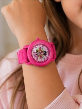 Disney Minnie Mouse Girls Pink Silicone Time Teacher Watch – New Unworn
